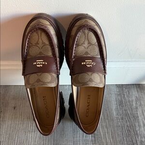 Coach Tan and Brown Loafers for women
